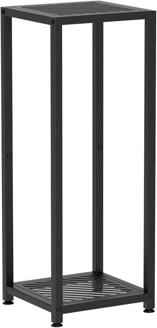 TOSKING Tall Plant Stand Indoor  2-Tier Modern Metal Shelf, 30" Height & 200 LBS Capacity, Heavy Duty for Living Room, Balcony, Garden (Black)