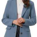 Allegra K Fall Coats for Women's 2025 Pea Coats Long Winter Trench Coat S, Light Dusty Blue