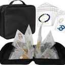 Travel Jewelry Organizer Case Transparent Jewelry Storage Book Binder Bag for Earrings, Rings, Necklace, Bracelet (All-Black)