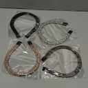 WILLBOND 4 Pieces Rhinestone Hair Band Double Crystal Side Band Imitation Diamond Crystal Hoop Headband Thin Headband for Women Hair Accessory(Black, Grey, Silver, Champagne)