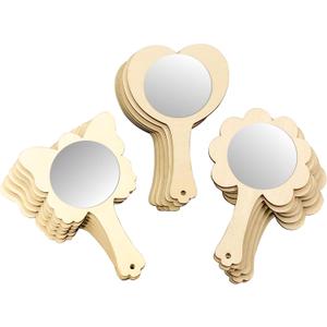 18-Pack Unfinished Wood Mirrors for Crafts 4.4x7 Inch Handheld Mirrors for DIY Crafts Project