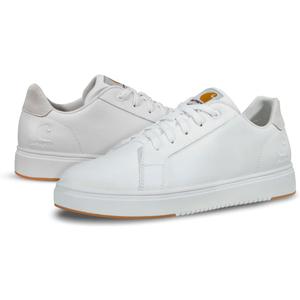 Carhartt Detroit Leather Sneakers for Men - Comfortable Shoes for Men with Wide Toe Box, Comfort Footbed and Midsole, and Slip-Resistant Outsole (9.5, White)
