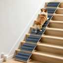 Dog Ramp for Stairs for Small Dogs Up to 40 lbs - Adjustable Dog Stair Ramp with Non-Slip Carpet, Foldable Pet Ramp for Stairs, Dog Ramp Stairs for Senior Dogs, Puppies, Bed, Sofa (8-Pack)