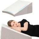 Wedge Pillow for Sleeping, 12 Inch Cooling Triangle Bed Pillow with Removable Cover, Elevated Body Pillow for Back Support, After Surgery, Snoring, Neck, Leg and Acid Reflux