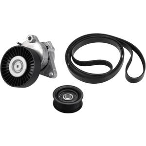 X AUTOHAUX Serpentine Drive Belt Tensioner Pulley and Idler Pulley Belt Assembly for Mercedes-Benz C240 C320 CL500 CLK320 E320 E500 ML500 S350 SL55 for AMG AC Belt Tension Idler Pulley