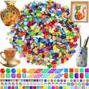 2400 Pcs Colorful Irregular Crystal Mosaic Tiles, 4.4lb Tiny Mosaic Tile DIY Hobbies Children Handmade Crystal Craft for Craft Bathroom Kitchen Home Decoration DIY Art Projects (Crystal Assorted Colors)
