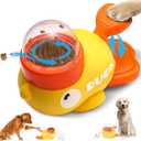 2-in-1 Interactive Dog Puzzle Toy, Dog Interactive Treat Dispenser Toy, Dogs Food Treat Feeding Dispenser for Healthy Eating for Small & Medium (Yellow)