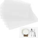 Clear Place Mats, Translucent Plastic Placemats Set for Dining Table, Keeps Table or Desktop Cloth Cleaner, Washable, Heat Resistant, Non-Slip (8)