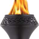 TIKI Island King 65" Metal Outdoor Torch  Weather-Resistant, Decorative TIKI Torch with Long-Lasting Wick, Snuffer & Easy-Pour Wide-Mouth Canister for Patio, Backyard & Garden