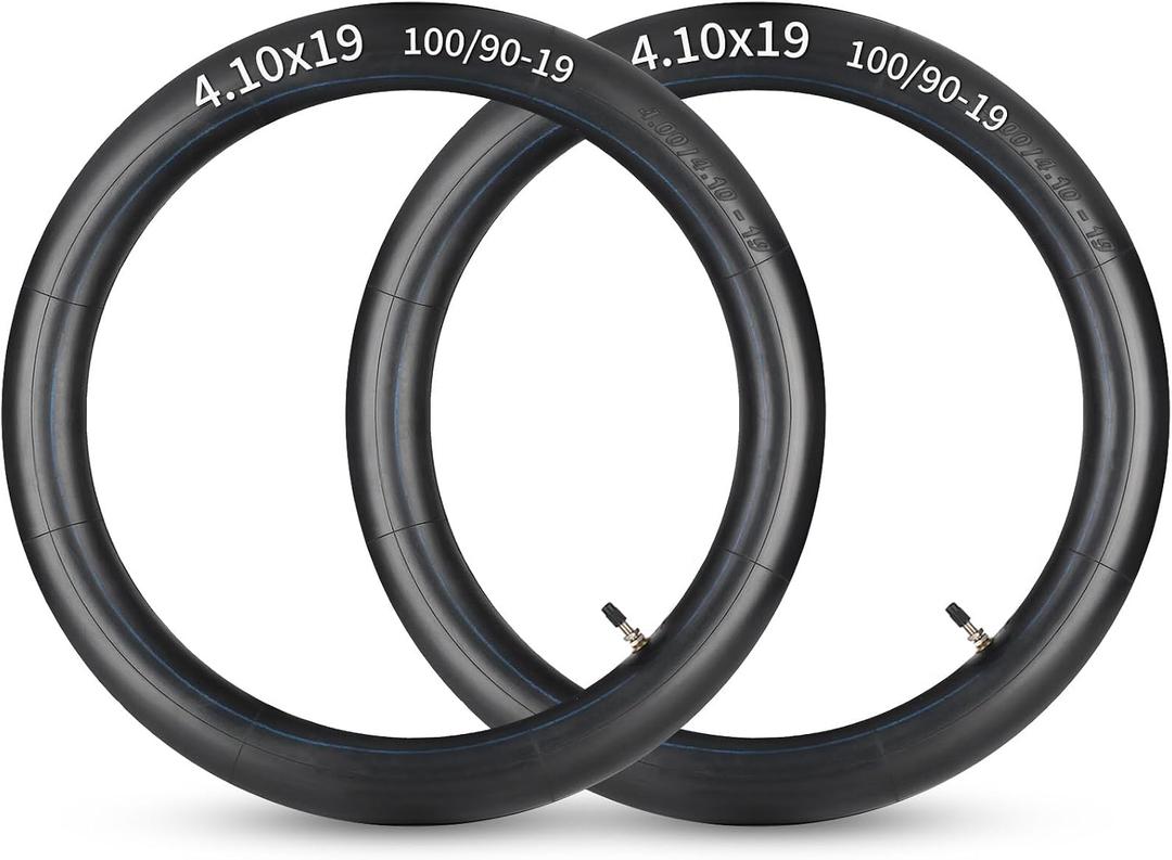 GICOOL 4.10x19" (100/90-19) Motorcycle Replacement Heavy Duty Butyl Inner Tubes, 3mm Thick Heavy Duty, 2 Pack with TR4 Valve Stem, Fits for Dirt Pit Bike, Off-Road and Motocross Tires
