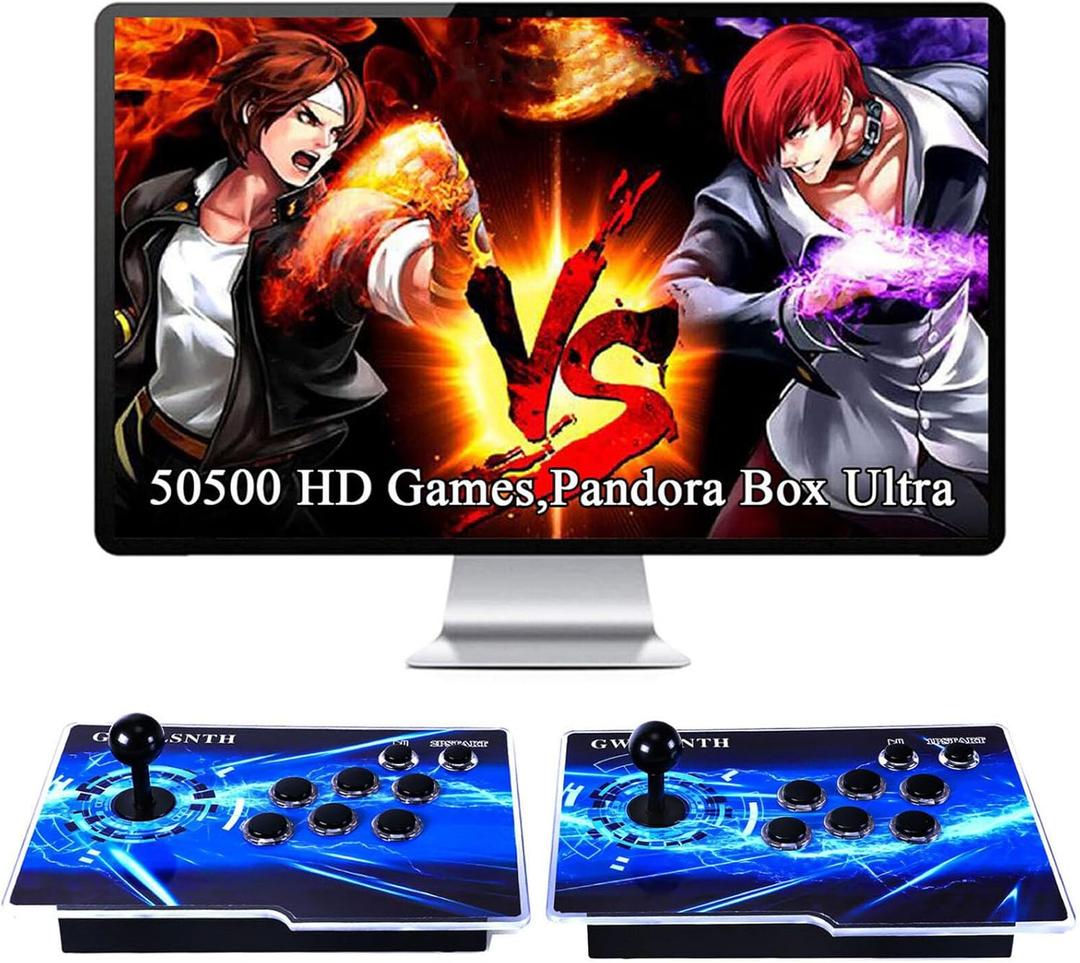 GWALSNTH 50500 in 1 Pandora Box Ultra Arcade Games Console, Plug and Play Video Games,1280X720 HD Display,49 Games Emulators,256GB TF Card,Up to 4 Players,Splited Type