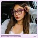 Madison Avenue Oversized Blue Light Blocking Glasses for Women Fashion Blue Light Blockers Anti Eyestrain & UV Protection Computer Eyeglasses (Transparent Purple)