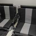 ALPHA CAMP Stadium Seat Chair for Bleachers with Back & Arm Rest (Black Grey-2pcs)