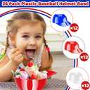 Alaeseje 36 Pack Plastic Baseball Helmet Bowl,8 oz Mini Ice Cream Dessert Baseball Cap Bowls,Party Snack Cups for Birthday Party Supplies