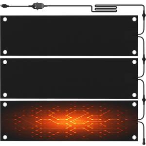 Snow Melting Mats Outdoor - 3 Pcs Anti-Slip Rubber Heated Sidewalk Mats for Walkways - 10 x 30in Heated Winter Ice and Snow Melting Mats for Decks and Driveway,2 in/h Speed Ice and Snow Heated Mat