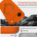 Compatible with iPhone Air Case with Stand, Full Camera Protection Slim Liquid Silicone Phone Case for iPhone 17 Air Compatible with MagSafe Magnetic Ring Kickstand Case 6.5", Cosmic Orange