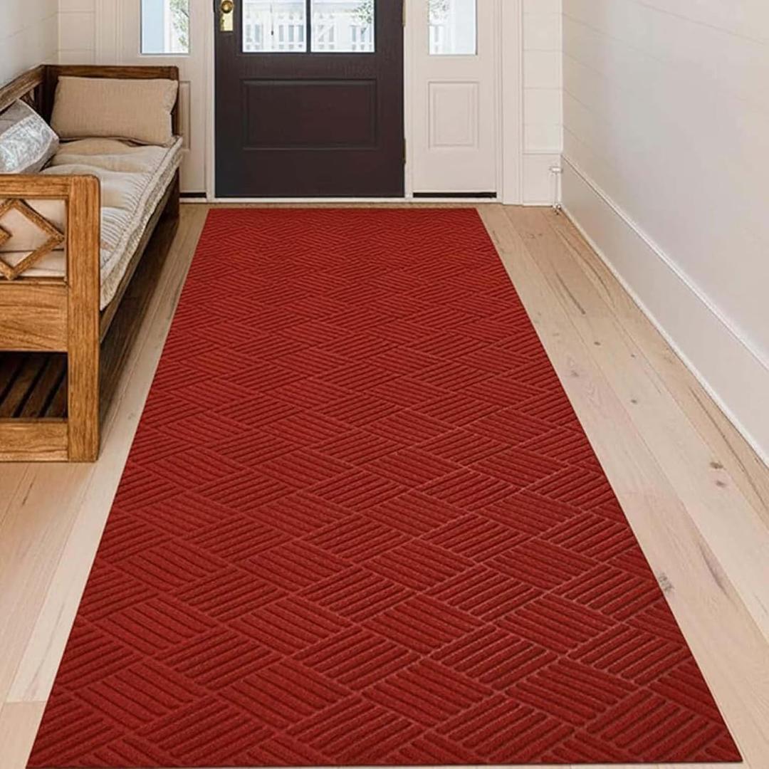 jxgzyy 2'11" x 9'10" Red Carpet Runner for Party, Non-Slip Red Outdoor Rug for Holiday, Wedding, Party, Event