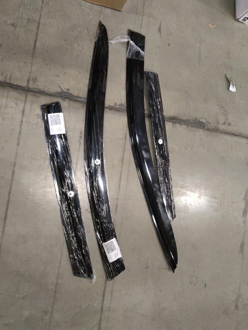 Tape On, Side Window Deflectors, 4 Pc, Red And Black
