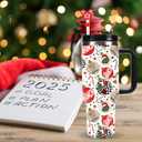 Christmas Halloween Straw Covers Cap Compatible with Stanley Cup 30 40 oz, 4PCS Silicone Reusable Drinking Straw Topper Including 4 styles, Funny Party Straw Cover for Stanley. (Pink Christmas Set)