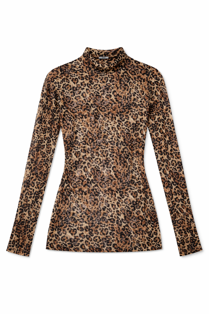 FREE KISSES Cheeta Print Sheer Mesh Sleeveless Top, Size: Medium