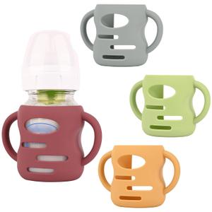 HUAKENER 4 Pack Silicone Sleeves with Handles for Dr Brown Baby Bottles, Anti Breakage Bottle Holder, Compatible Dr Brown Wide-Neck Baby Bottles 5 oz (Yellow+Grey+Green+Red) HUAKENER 4 Pack Silicone Sleeves with Handles for Dr Brown Baby Bottles, Anti Breakage Bottle Holder, Compatible Dr Brown Wide-Neck Baby Bottles 5 oz (Yellow+Grey+Green+Red)