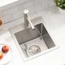 13 Inch Drop In Bar Sink with Faucet Combo - SZBAQTM 13"x15"x10" Stainless Steel Topmount Sinks 18 Gauge T304 Single Bowl Kitchen Sink with Pull-Out Faucet