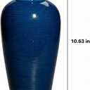 Blue Ceramic Vases Home Decor - 11 Inch Tall Farmhouse Vases for Flowers, Modern Textured Vase for Centerpieces, Living Room, Kitchen Island Decor, Fireplace, Entryway Decorations