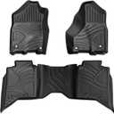 Floor Mats Custom Fit for 2013-2018 Dodge Ram 1500, 2019-2025 Ram 2500/3500, TPE All-Weather Floor Liners with 1st & 2nd Rows, Fit Bucket or Bench Seats (Crew Cab 2013-2018, Full Set)