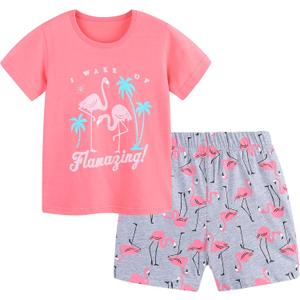 Toddler Girls Summer Outfit Cotton Flutter Sleeve Tank Top and Shorts Cute Clothing Set Size 2T 3 7Y