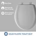 Bemis Classic Colors Slow Close Toilet Seat, Easy Clean Hinges and Durable Plastic Seat, Made in USA, Round, Silver