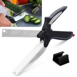 Kitchen Scissors for Food  2-in-1 Cutting Board Scissors & Knife with Locking Mechanism & Stainless Steel Blades  Multifunctional Kitchen Shears for Effortless Chopping, Slicing & Meal Prep