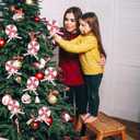 2 x Geelin 8 Pcs Candy Cane Christmas Tree Decorations Lollipop Ornaments Xmas Tree Peppermint Hanging Decor Plastic Pink Candy Handcrafted Ornaments for Home Office Holiday Decoration Party Favors