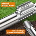 Manual Edger Lawn Tool: Half Moon Edger with Saw-Tooth Upgrade  38'' Stainless Steel Edging Tool for Garden, Yard & Sidewalks  Ergonomic T-Grip for Clean Edging on Flower Beds