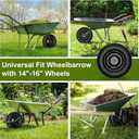 Upgraded 16" Flat Free Wheelbarrow Wheels and Tires, 4.80/4.00-8 Solid Wheelbarrow Tires with 5/8"&3/4" Bearings,14"-16" Universal Fit Wheelbarrow Wheels for Wheelbarrows/Garden Trailer