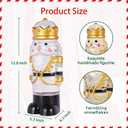 Valentine's Day Nutcracker Soldier Snow Globe with Music & 6H Timer Water Snow Globe Lantern USB & Battery Operated Tabletop Decoration for Valentine Festival Decorations Gifts (Gold Nutcracker)