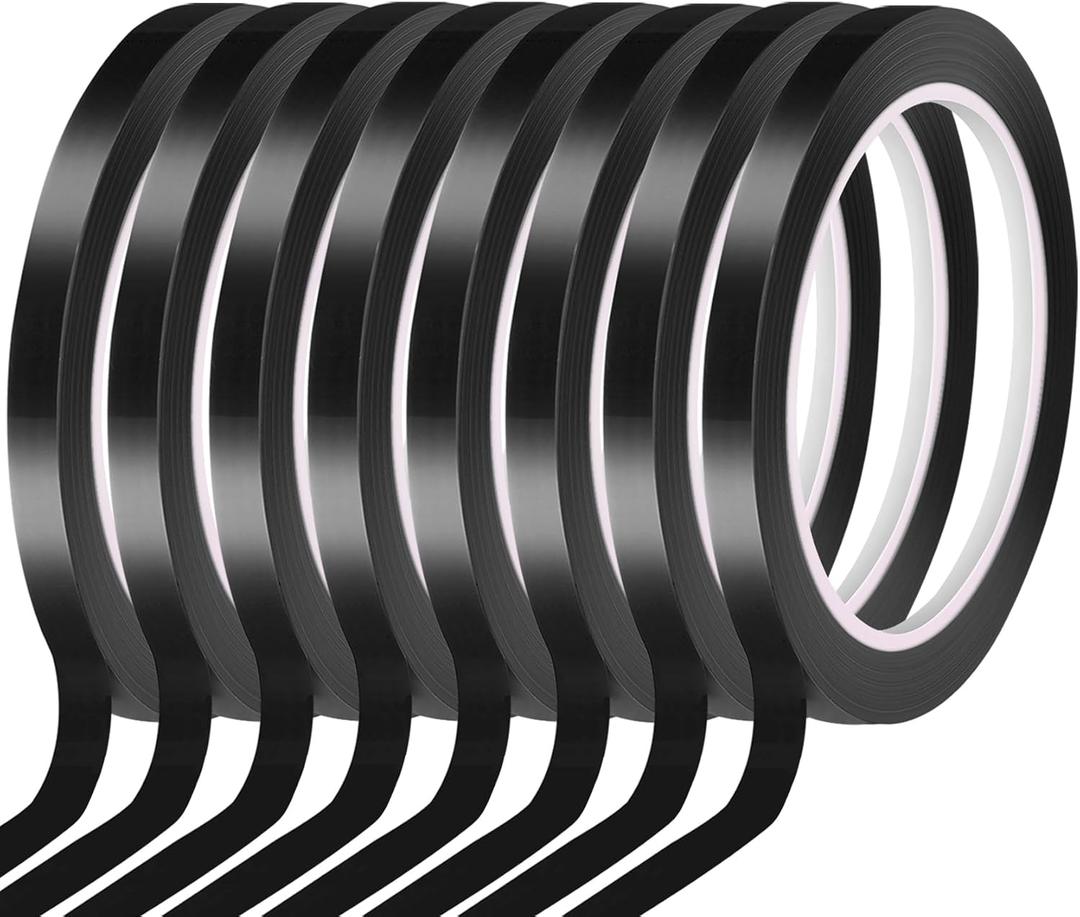 8 Rolls Chart Tape 6mm 1/4" Whiteboard Tape Self-Adhesive Vinyl Tape for Pinstripe Dry Erase Board Tapes Lines