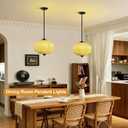 11.8in Green Glass Schoolhouse Light Fixture Large, Bulb Included | Semi Flush Mouted Pendant Lighting for Kitchen Island Dining Room Hallway Entryway Bedroom Antique Black and Green 1 Pack, 15in