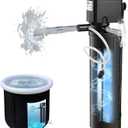 COOSPIDER Pool Filter 600GPH with U-V Light for 75-1000 Gallon Swimming Pool Cold Plunge Tub Small Pond, Submersible Cold Plunge Filter with 35W Pump for Water Clean & Clarity, Wave Make, Filtration