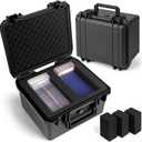 Graded Card Storage Box - Sports Trading Card Slab Case Compatible with PSA CSG SGC Magnetic Card Holder & Top Loaders, Waterproof Boxes - 2 Custom Graded Cards Case Compartments