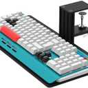 Industrial Heavy Duty Ergonomic Keyboard Tray, Quick Release Desk Mount, Space Saving Side Clamp Design, Height Adjustable for Wrist & Comfort Typing Gaming/Home/Office, 55lbs Load Capacity 18.5x8.66