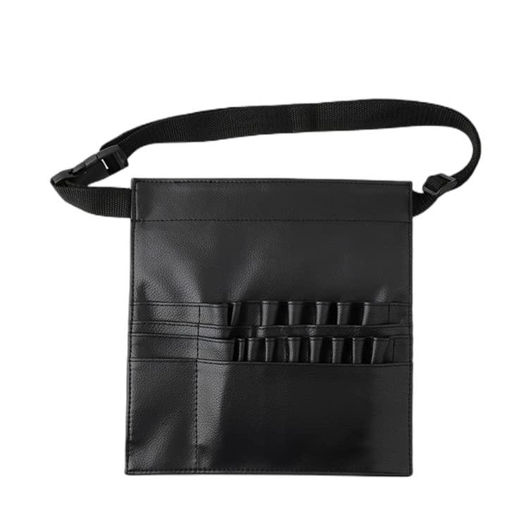 Professional 22 Pockets PU Leather Cosmetic Makeup Brush Bag Case Holder with Belt Strap, Brushes Not Included