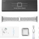 Wolait Compatible with Apple Watch Bands for Men 49mm 46mm 45mm 44mm 42mm 41mm 40mm 38mm,Stainless Steel Metal iWatch Bands with Screen Protector Case for Apple Watch Series11-1SE3/2/1,Ultra 3 2 1, (Silver)