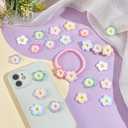 UNICRAFTALE 105Pcs 7 Colors Plumeria Flower Cabochons Resin Floral Flatback Bead Chrams 3D Mini Hawaii Flower Cabochon for Crafts Scrapbooking Embellishments Cellphone Case Making