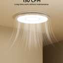 Fitop Bathroom Exhaust Fan with Light, 130 CFM 47W Ceiling Mount Shower Ventilation Exhaust Fan, 1.5 Sones Bathroom Vent Fan with Light, 1100LM LED Light 3000K/4000K/5000K (Silver)