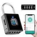 Fingerprint Padlock - Biometric Gym Lock with APP Unlock, Smart Locks for Lockers with Code, Waterproof Keyless Fingerprint Lock for Gym, School