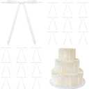 Pre-Tied Small White Coquette Bows for Cake 5 x 7 Inch, White Satin Ribbon Bows with Twist Tie for Birthday Party Decorations, Balloon, Crafts, Wedding, Christmas Tree (50 Pack)