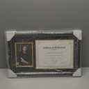 GraduationMall 11x19 Black Diploma and Photo Frame for 8.5x11 Certificate,5x7 Picture,Tempered Glass,Black over Gold Double Mat