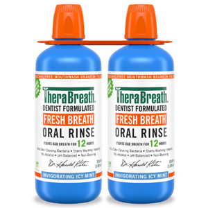 2 Pack - TheraBreath Fresh Breath Mouthwash, Icy Mint, Alcohol-Free, 1 Liter (33.8 fl oz)