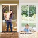White Screen Door Mesh Magnetic Closure Heavy Duty 30 x 80 inch, Self Closing Fiberglass Mosquito Net with Magnet for Doors, Bug Fly Screens Curtain for Doorway, Keep Bugs Out, Pet Friendly