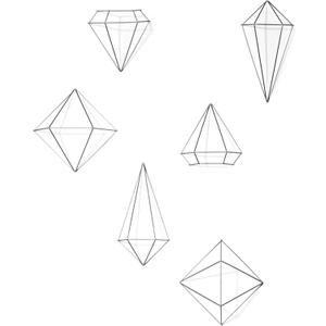 Umbra Prisma Wall Decor (Set of 6) Metal Wall Art/Modern Wall Decor - Converts from Table Top to Hanging Décor, Titanium